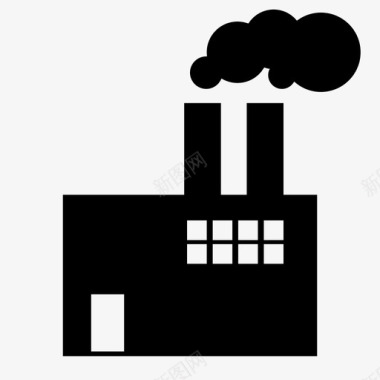 工厂污染全球变暖图标图标
