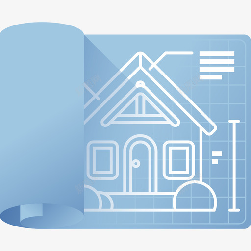 蓝图房地产92彩色图标svg_新图网 https://ixintu.com 彩色 房地产92 蓝图