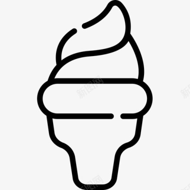 冰淇淋婴儿淋浴7直线型图标图标