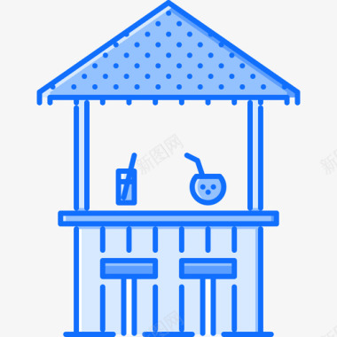 酒吧旅游104蓝色图标图标