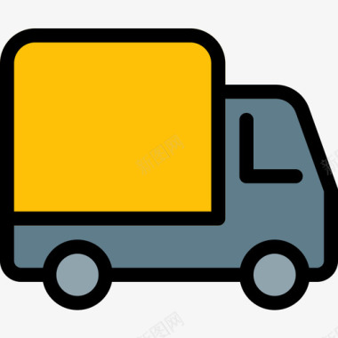 送货卡车发货11线颜色图标图标