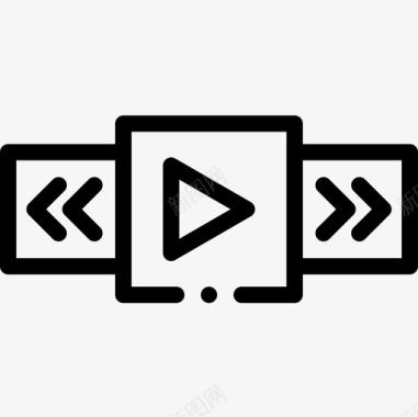 应用程序音频和视频6线性图标图标