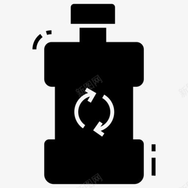 再生瓶生物量瓶子回收图标图标