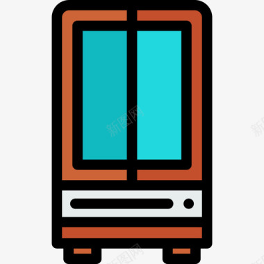 衣柜家居和生活8线性颜色图标图标