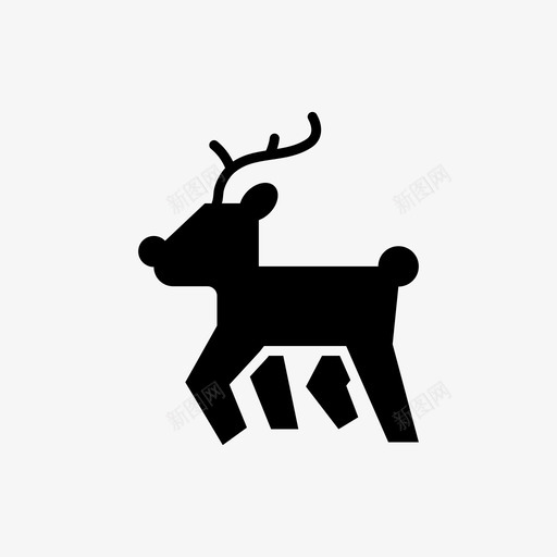 鹿圣诞节驯鹿图标svg_新图网 https://ixintu.com 冬天 冬天雕文 圣诞节 雪 驯鹿 鹿