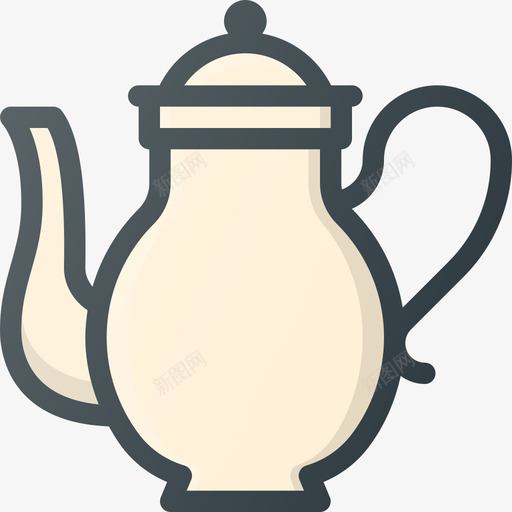 茶壶复古5线性颜色图标svg_新图网 https://ixintu.com 复古5 线性颜色 茶壶