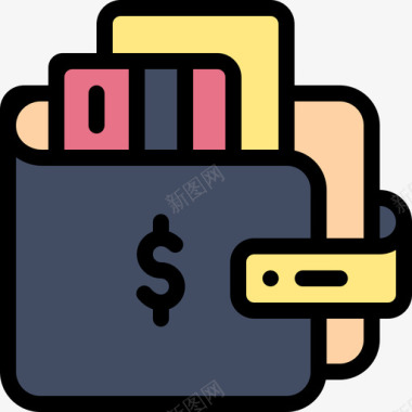 钱包电子商务56线性颜色图标图标