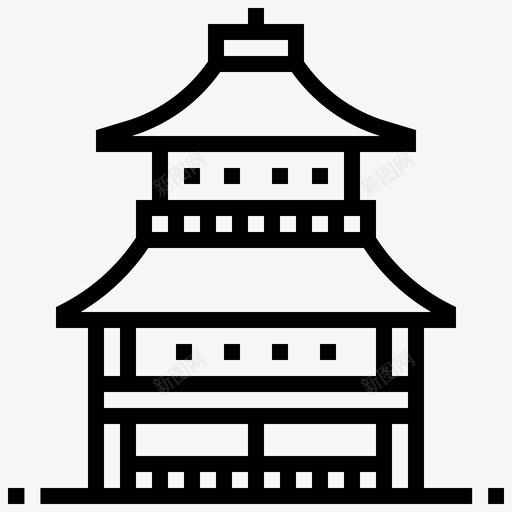 金阁寺建筑日本图标svg_新图网 https://ixintu.com 地标 建筑 日本 金阁寺