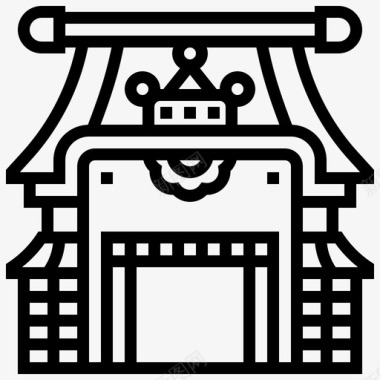 日本城堡建筑地标图标图标