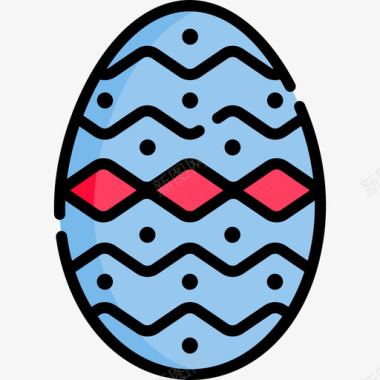 复活节彩蛋复活节35线形颜色图标图标