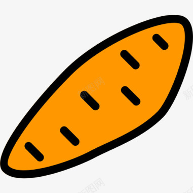 甘薯蔬菜和种子线形颜色图标图标