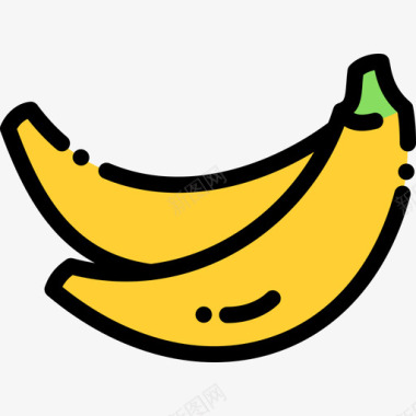 香蕉水果蔬菜9线颜色图标图标