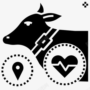 动物跟踪器农业未来图标图标