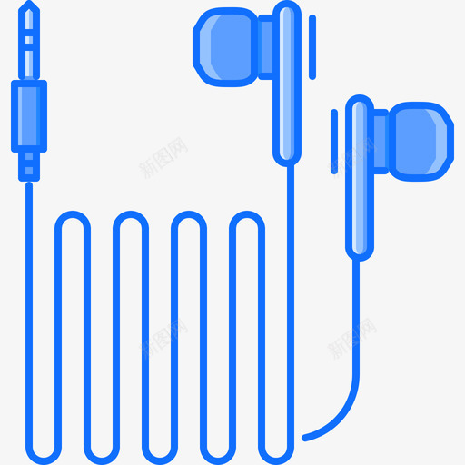 耳机电子26蓝色图标svg_新图网 https://ixintu.com 电子26 耳机 蓝色