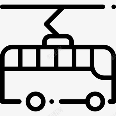无轨电车公共交通8直线图标图标