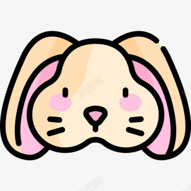兔子婴儿淋浴5线性颜色图标图标