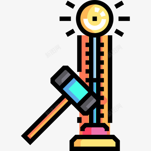 锤子游乐园26线性颜色图标svg_新图网 https://ixintu.com 游乐园26 线性颜色 锤子