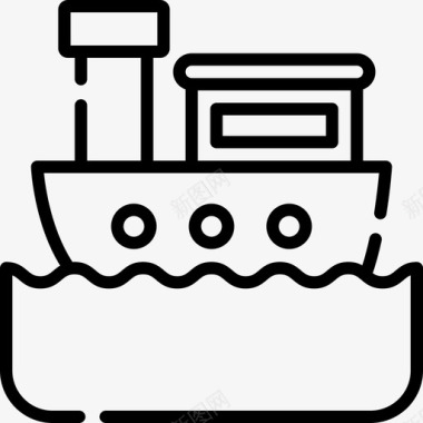 船圣诞玩具9线性图标图标