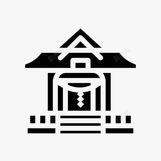 神社建筑日本图标svg_新图网 https://ixintu.com 寺庙 建筑 日本 日本实心 神社