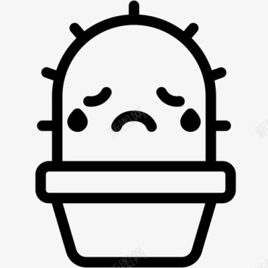 哭仙人掌表情图标图标