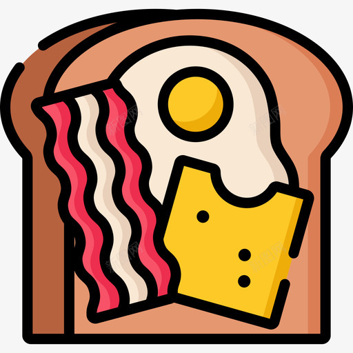 面包食物84线性颜色图标svg_新图网 https://ixintu.com 线性颜色 面包 食物84
