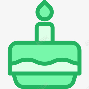 生日蛋糕庆祝11线形绿色图标图标