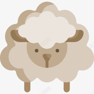 绵羊复活节34扁平图标图标