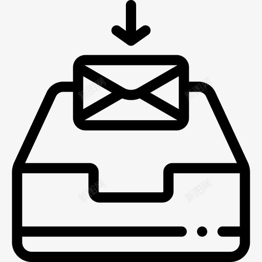 收件箱12电子邮件直邮图标svg_新图网 https://ixintu.com 12电子邮件直邮 收件箱