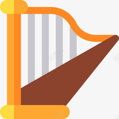 竖琴乐器6扁平图标图标