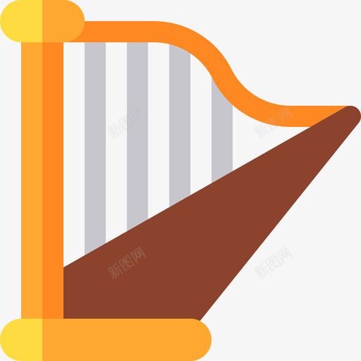 竖琴乐器6扁平图标svg_新图网 https://ixintu.com 乐器6 扁平 竖琴