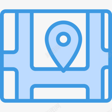 地图社交网络21蓝色图标图标