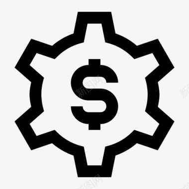 齿轮美元金融图标图标