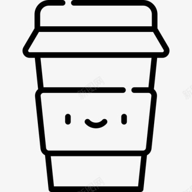 咖啡快餐25直系图标图标