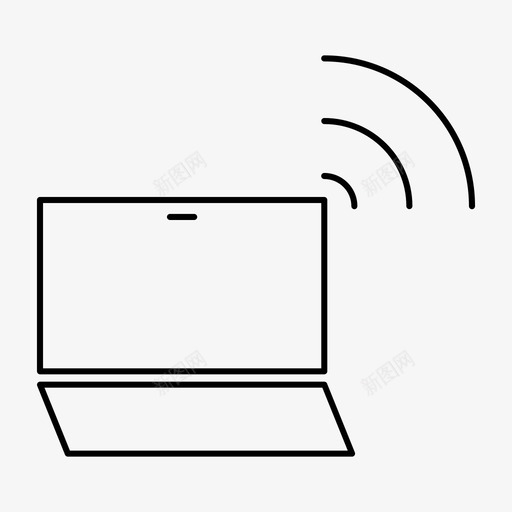 在线互联网笔记本电脑图标svg_新图网 https://ixintu.com 互联网 办公室瘦图标 在线 工作 技术 笔记本电脑
