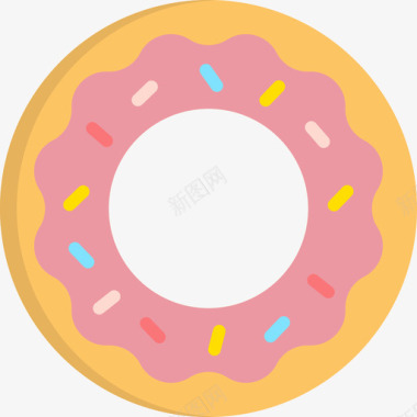甜甜圈快餐23扁平图标图标