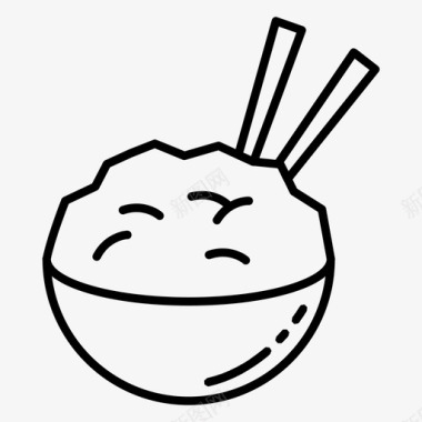 米饭亚洲食品碗图标图标