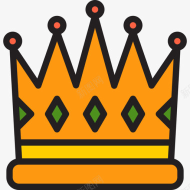 皇冠54党线性颜色图标图标