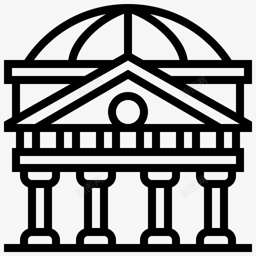 万神殿建筑意大利图标svg_新图网 https://ixintu.com 万神殿 地标 地标2线 建筑 意大利
