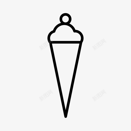 冰淇淋甜点吃图标svg_新图网 https://ixintu.com 冰淇淋 冰淇淋筒 吃 甜点 简单的线图标