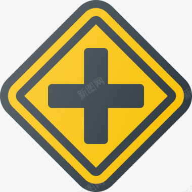 十字路口交通路标线形颜色图标图标