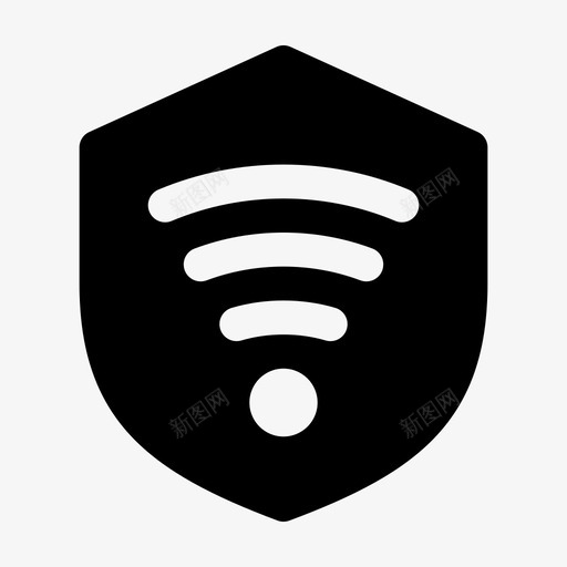 wifi连接保护图标svg_新图网 https://ixintu.com jumpicon安全标志符号 wifi 保护 安全 屏蔽 无线 连接