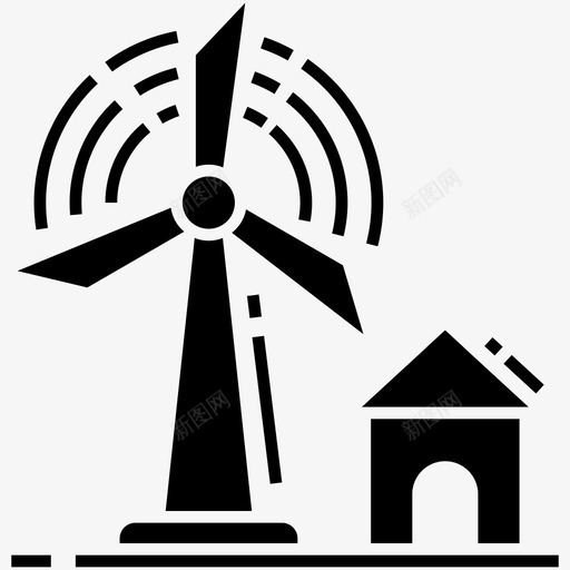 风力涡轮机生态自然能源图标svg_新图网 https://ixintu.com 与环境相关的字形图标 发电机 生态 自然能源 风力涡轮机 风车