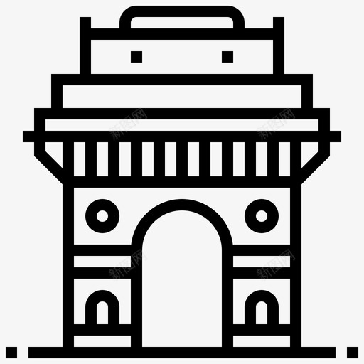 大门建筑印度图标svg_新图网 https://ixintu.com 印度 印度海岸线 地标 大门 建筑