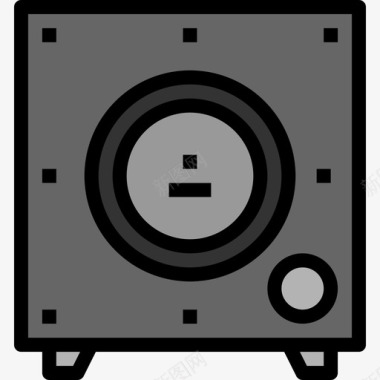 扬声器计算机与技术2线性颜色图标图标