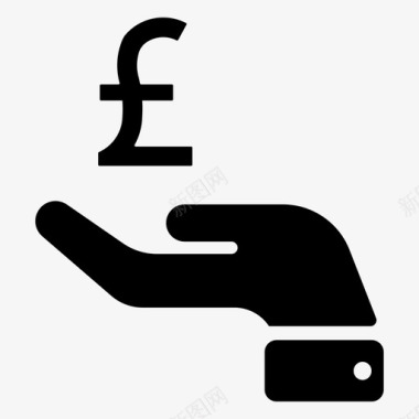 英镑收入现金捐赠图标图标