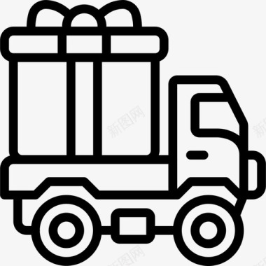 送货车物流13直线图标图标
