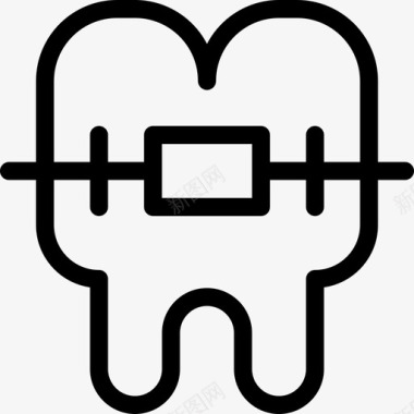 牙套牙医21线性图标图标