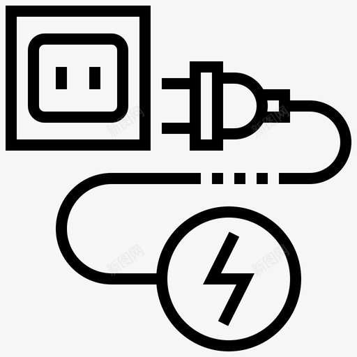 电能电器科学图标svg_新图网 https://ixintu.com 插座 核线 电器 电能 科学