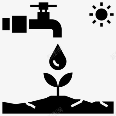 缺水农业干旱图标图标