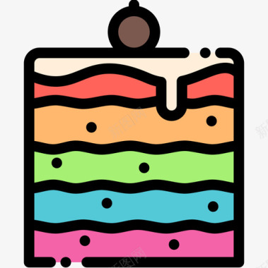 蛋糕糖果店10线性颜色图标图标